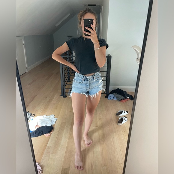 High Waisted Denim Shorts - Picture 2 of 5